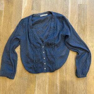 Abercrombie & Fitch Blue Sheer Blouse